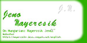 jeno mayercsik business card